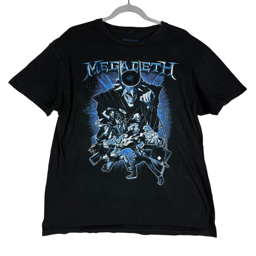 Megadeth Shirt Mens Large‎ Black Dark Nights Death Metal DC Band Graphic Tee